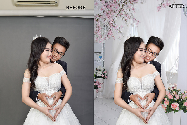 Photoshop Hải Phòng thay phông ảnh cưới