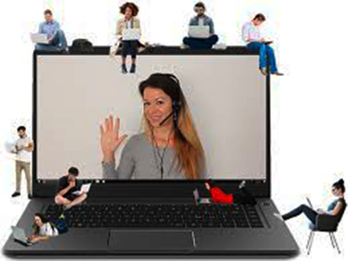 Nhóm sinh viên dùng máy tính học trực tuyến tại Hải Phòng Gia sư Tiếng Anh Online