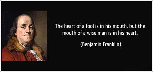 Bẹnjamin Franklin nói người tốt để lời trong trái tim